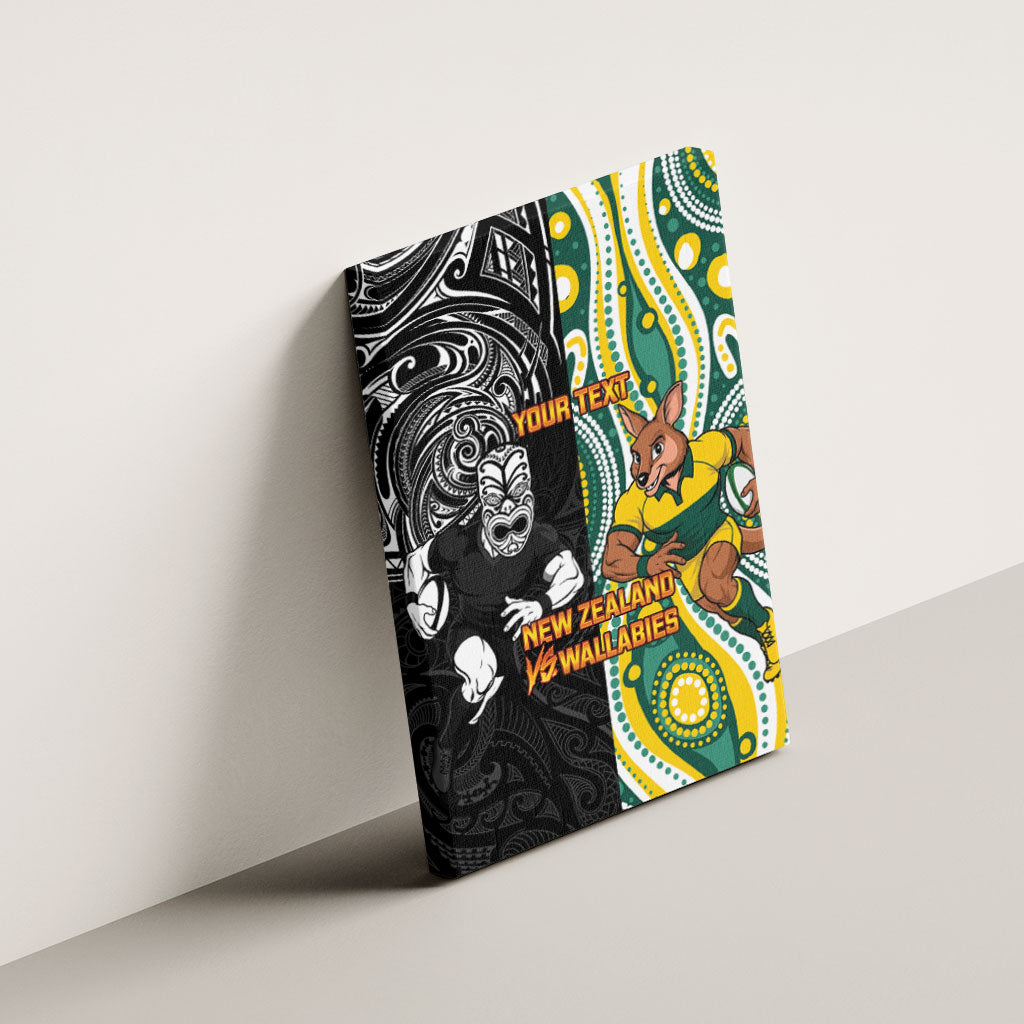 Custom Australia vs New Zealand Canvas Wall Art Rugby Rivalry Two Nations One Battle LT9 - Polynesian Pride
