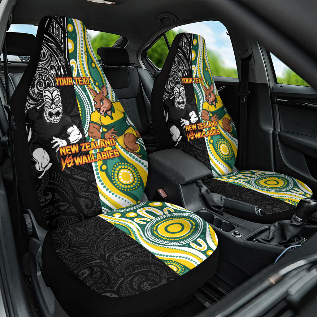 Custom Australia vs New Zealand Car Seat Cover Rugby Rivalry Two Nations One Battle LT9 One Size Multicolor - Polynesian Pride