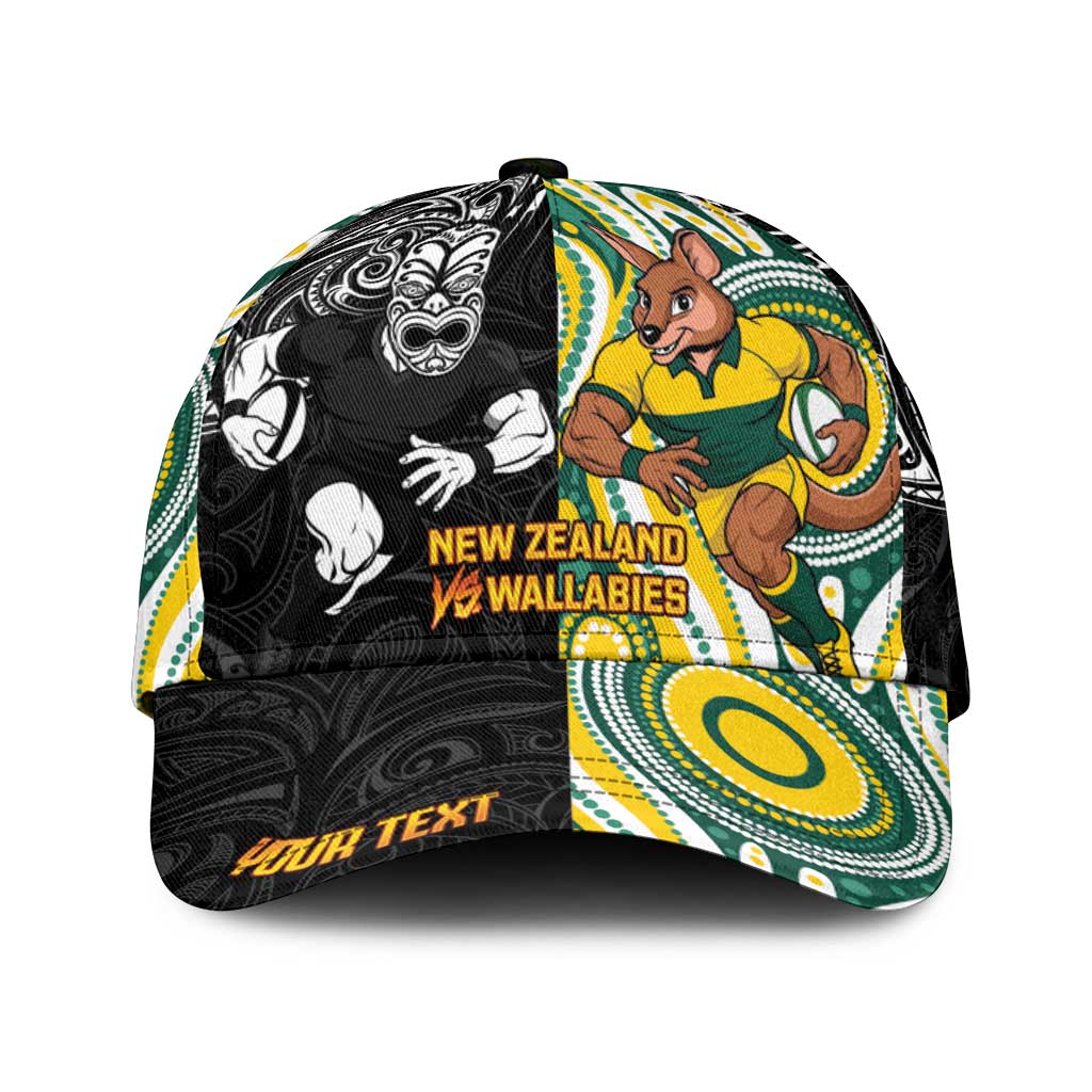Personalised Australia vs New Zealand Classic Cap Rugby Rivalry Two Nations One Battle LT9 Universal Fit Multicolor - Polynesian Pride