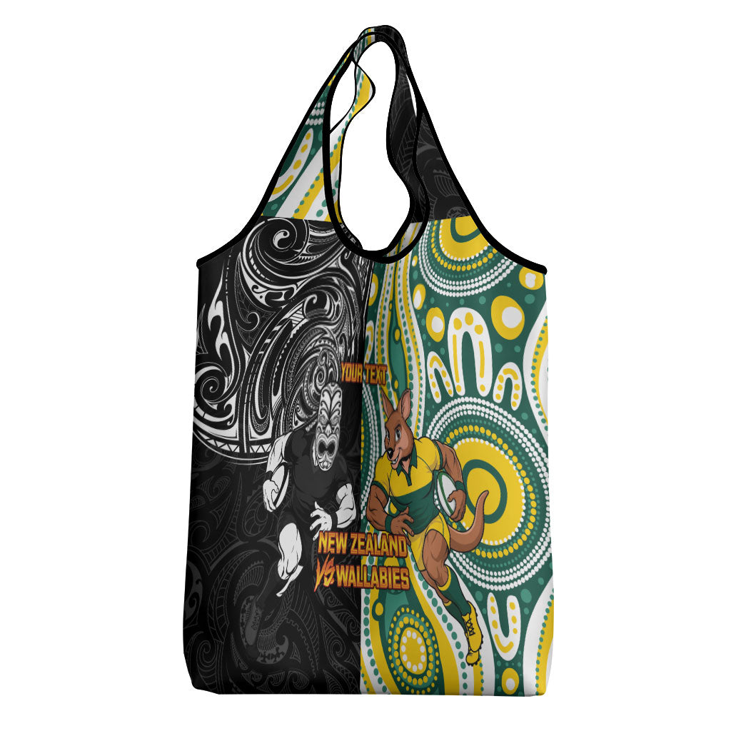 Custom Australia vs New Zealand Grocery Bag Rugby Rivalry Two Nations One Battle LT9 - Polynesian Pride