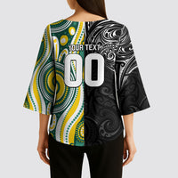 Custom Australia vs New Zealand Kimono Sleeve Blouse Rugby Rivalry Two Nations One Battle LT9 - Polynesian Pride