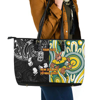 Custom Australia vs New Zealand Leather Tote Bag Rugby Rivalry Two Nations One Battle LT9 - Polynesian Pride