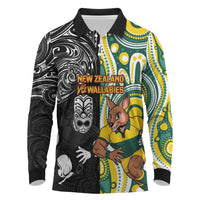 Custom Australia vs New Zealand Long Sleeve Polo Shirt Rugby Rivalry Two Nations One Battle LT9 Multicolor - Polynesian Pride