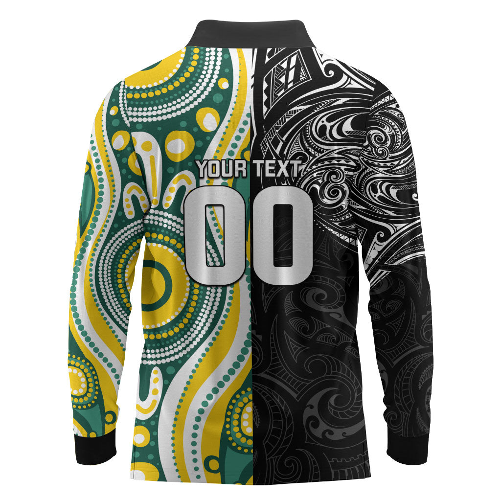 Custom Australia vs New Zealand Long Sleeve Polo Shirt Rugby Rivalry Two Nations One Battle LT9 - Polynesian Pride