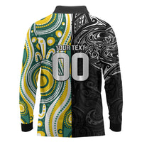 Custom Australia vs New Zealand Long Sleeve Polo Shirt Rugby Rivalry Two Nations One Battle LT9 - Polynesian Pride