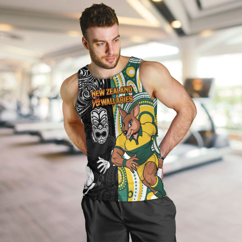 Custom Australia vs New Zealand Men Tank Top Rugby Rivalry Two Nations One Battle LT9 Multicolor - Polynesian Pride