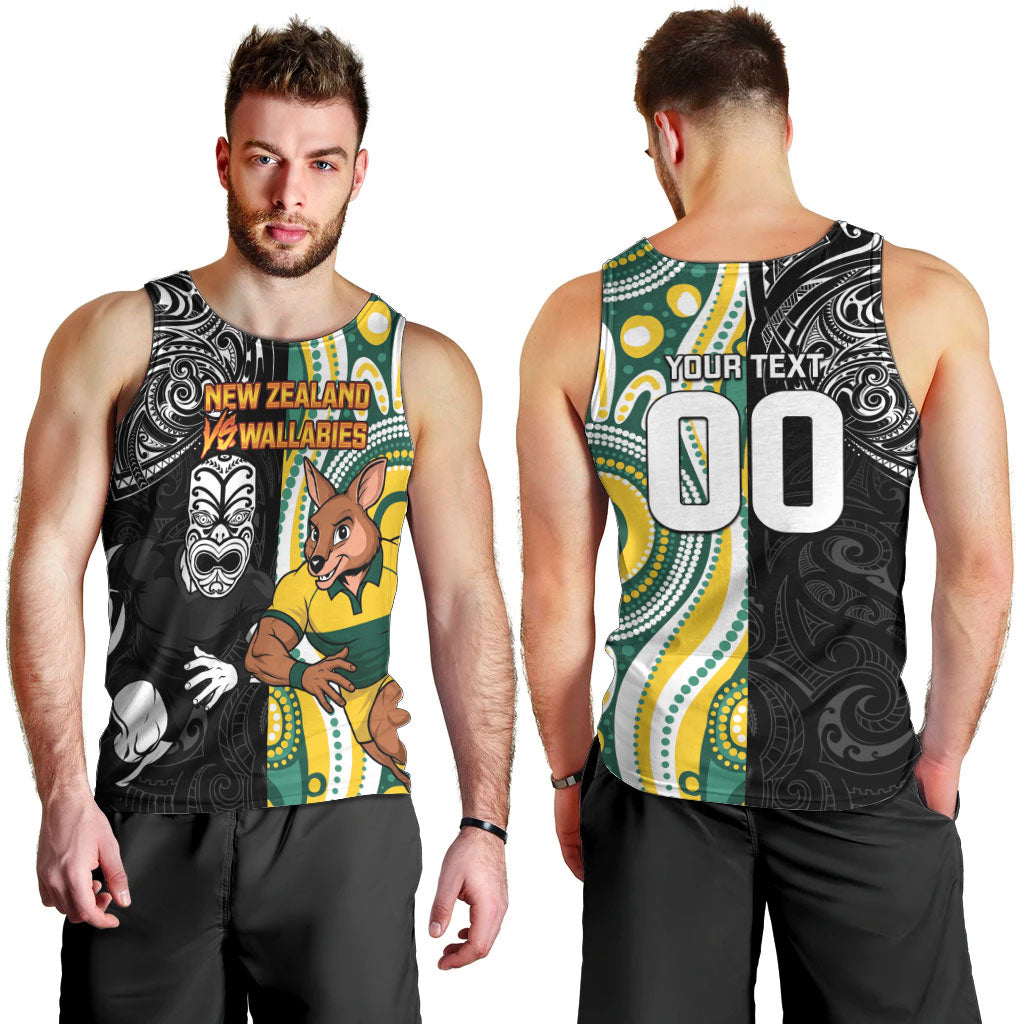 Custom Australia vs New Zealand Men Tank Top Rugby Rivalry Two Nations One Battle LT9 - Polynesian Pride