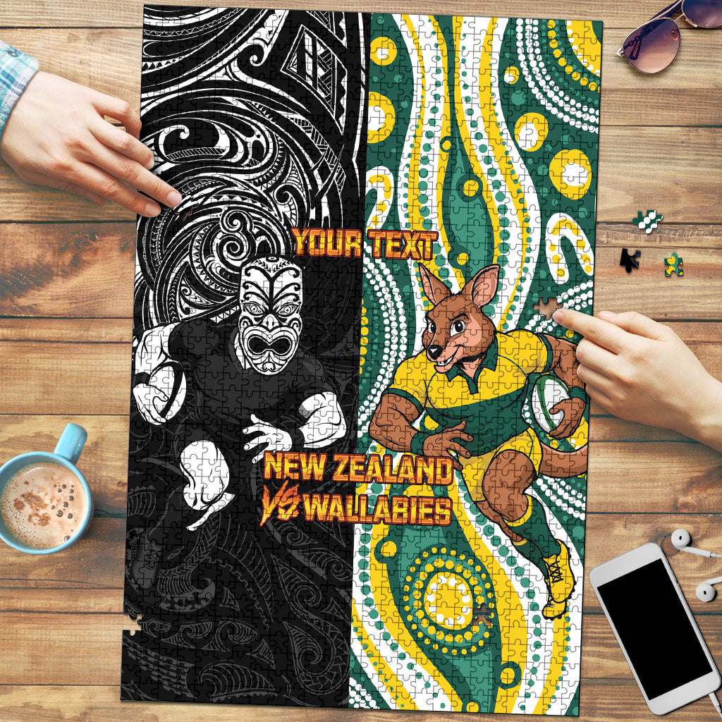 Custom Australia vs New Zealand Puzzle Rugby Rivalry Two Nations One Battle LT9 Multicolor - Polynesian Pride