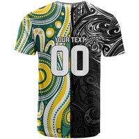 Custom Australia vs New Zealand T Shirt Rugby Rivalry Two Nations One Battle LT9 - Polynesian Pride