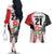 Custom Fiji England Rugby Couples Matching Off The Shoulder Long Sleeve Dress and Hawaiian Shirt Tapa Pattern and Rose Flower World Cup 2023 LT9 - Polynesian Pride