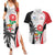 Custom Fiji England Rugby Couples Matching Summer Maxi Dress and Hawaiian Shirt Tapa Pattern and Rose Flower World Cup 2023 LT9 White - Polynesian Pride