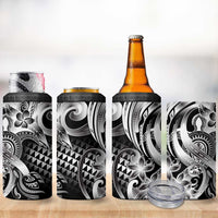 Aloha Black Tribal Honu Tattoo 4 in 1 Can Cooler Tumbler LT9 - Polynesian Pride