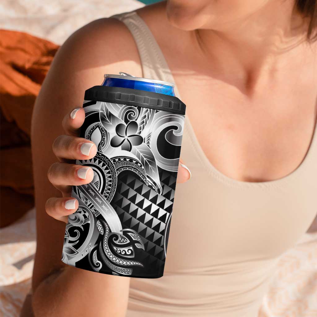 Aloha Black Tribal Honu Tattoo 4 in 1 Can Cooler Tumbler LT9 - Polynesian Pride