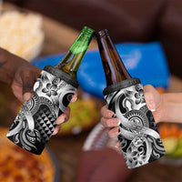 Aloha Black Tribal Honu Tattoo 4 in 1 Can Cooler Tumbler LT9 - Polynesian Pride