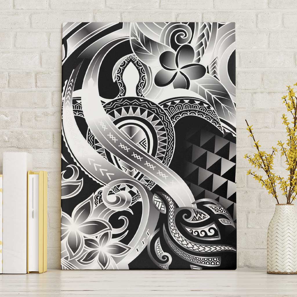 Aloha Black Tribal Honu Tattoo Canvas Wall Art