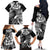 Aloha Black Tribal Honu Tattoo Family Matching Off The Shoulder Long Sleeve Dress and Hawaiian Shirt