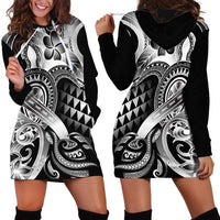 Aloha Black Tribal Honu Tattoo Hoodie Dress LT9 - Polynesian Pride
