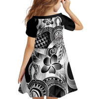 Aloha Black Tribal Honu Tattoo Kid Short Sleeve Dress LT9 - Polynesian Pride