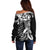 Aloha Black Tribal Honu Tattoo Off Shoulder Sweater