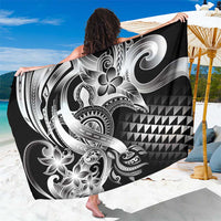 Aloha Black Tribal Honu Tattoo Sarong LT9 One Size 44 x 66 inches Black - Polynesian Pride