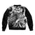 Aloha Black Tribal Honu Tattoo Sleeve Zip Bomber Jacket