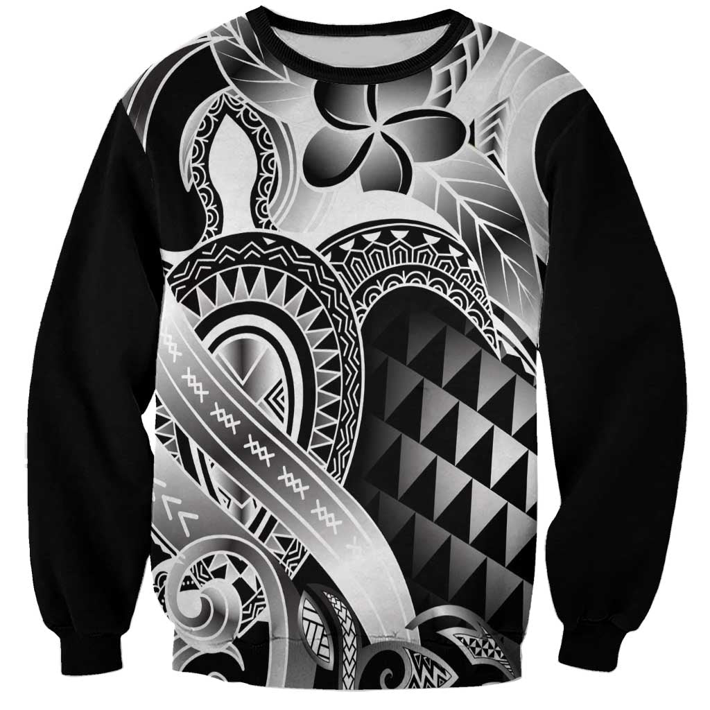 Aloha Black Tribal Honu Tattoo Sweatshirt LT9 Unisex Black - Polynesian Pride