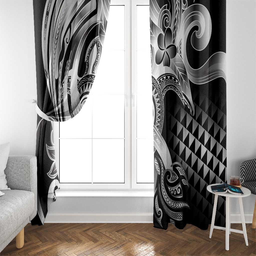 Aloha Black Tribal Honu Tattoo Window Curtain LT9 - Polynesian Pride