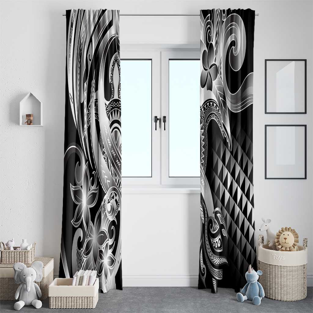 Aloha Black Tribal Honu Tattoo Window Curtain LT9 - Polynesian Pride