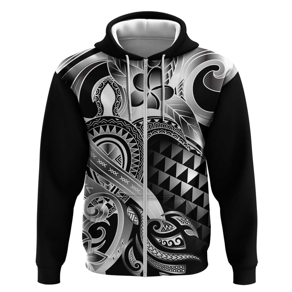 Aloha Black Tribal Honu Tattoo Zip Hoodie LT9 Zip Hoodie Black - Polynesian Pride