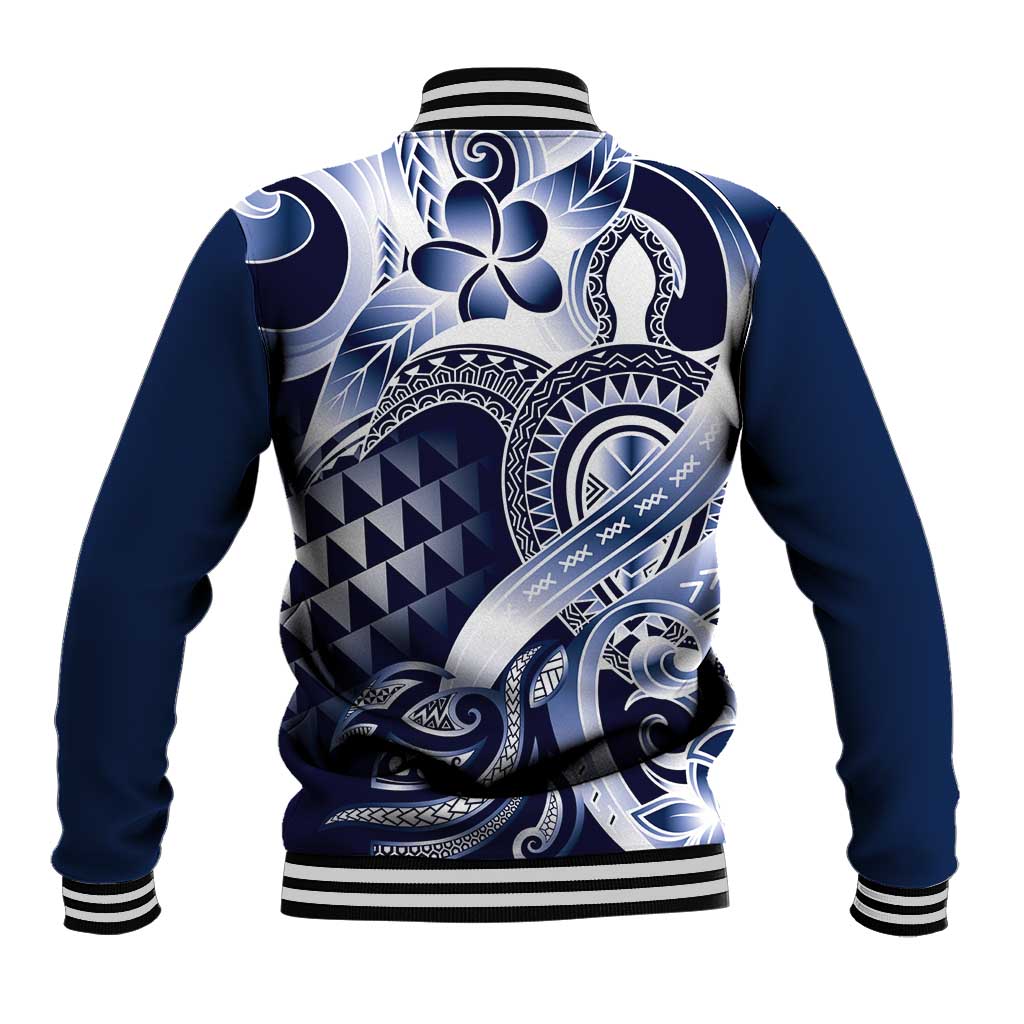 Aloha Blue Tribal Honu Tattoo Baseball Jacket LT9 - Polynesian Pride