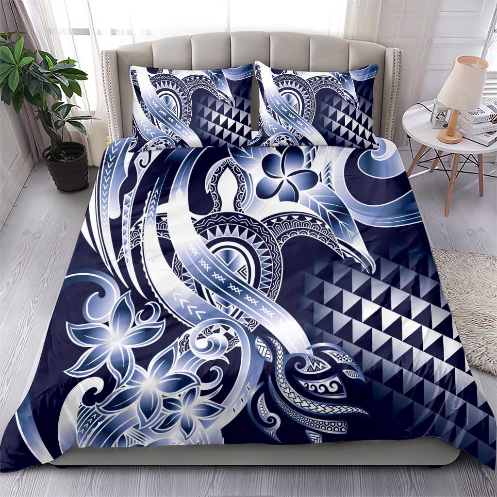 Aloha Blue Tribal Honu Tattoo Bedding Set LT9 - Polynesian Pride