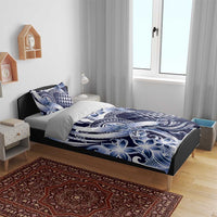Aloha Blue Tribal Honu Tattoo Bedding Set LT9 - Polynesian Pride
