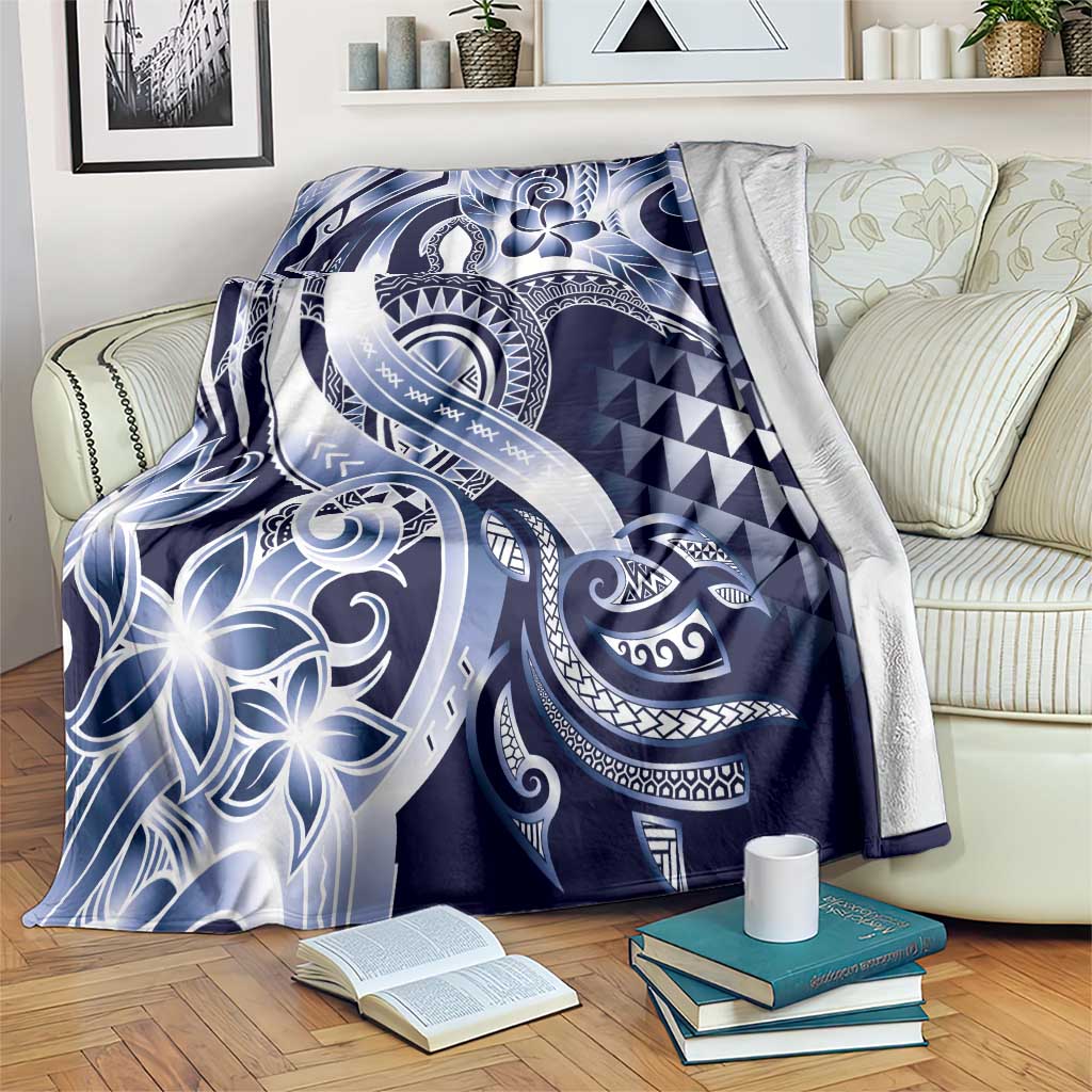 Aloha Blue Tribal Honu Tattoo Blanket LT9 Blue - Polynesian Pride