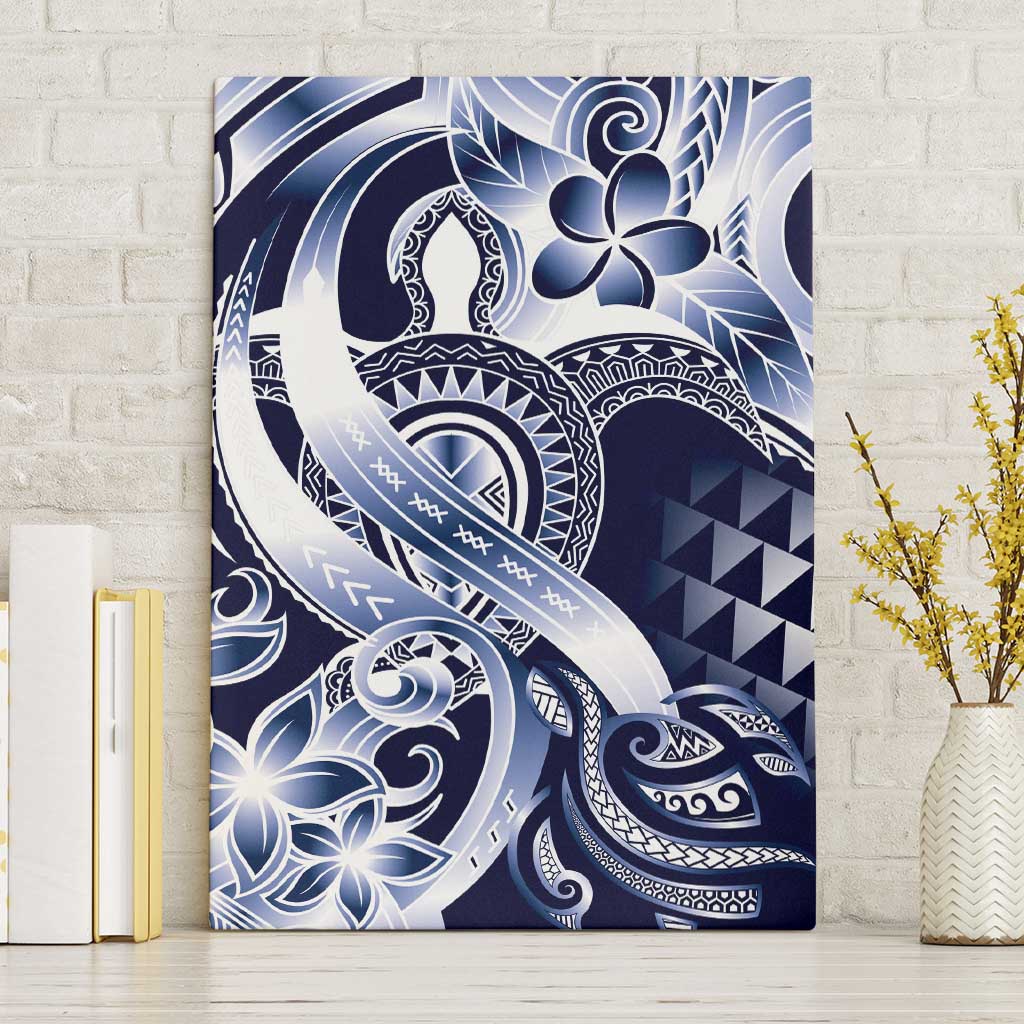 Aloha Blue Tribal Honu Tattoo Canvas Wall Art LT9 Without Frame Blue - Polynesian Pride