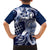 Aloha Blue Tribal Honu Tattoo Family Matching Off The Shoulder Long Sleeve Dress and Hawaiian Shirt