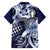 Aloha Blue Tribal Honu Tattoo Family Matching Off The Shoulder Long Sleeve Dress and Hawaiian Shirt