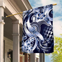 Aloha Blue Tribal Honu Tattoo Garden Flag LT9 House Flag Blue - Polynesian Pride