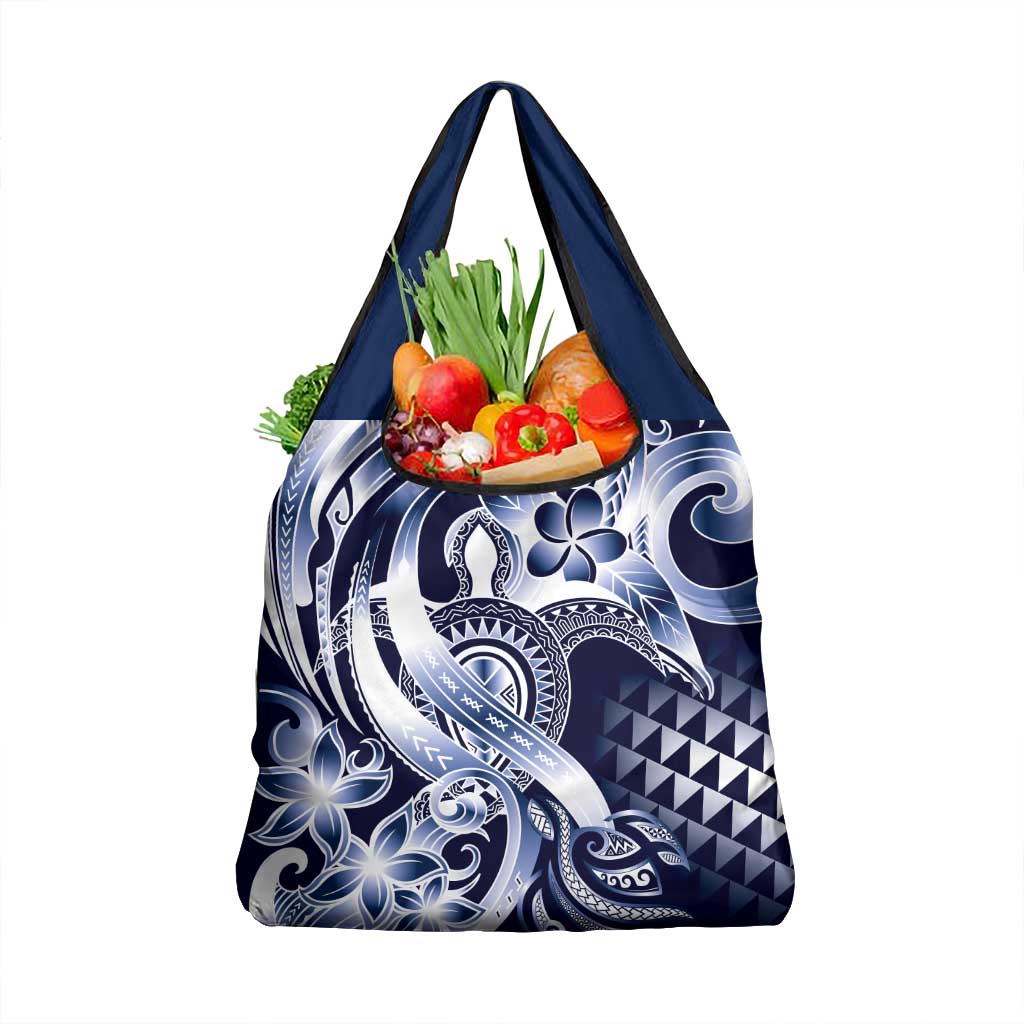 Aloha Blue Tribal Honu Tattoo Grocery Bag LT9 1-pack One Size Blue - Polynesian Pride