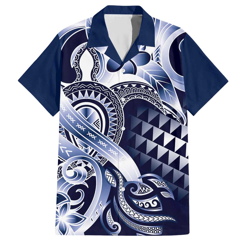 Aloha Blue Tribal Honu Tattoo Hawaiian Shirt LT9 Blue - Polynesian Pride