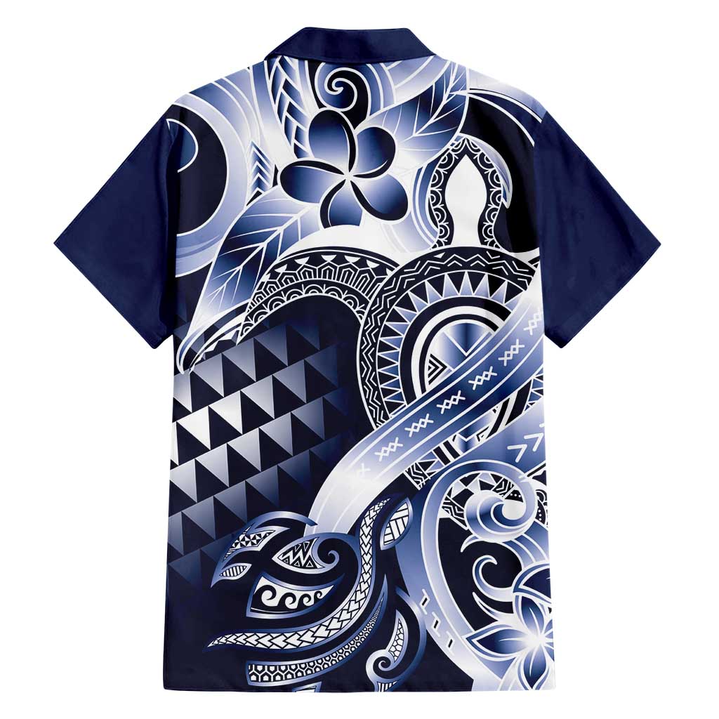 Aloha Blue Tribal Honu Tattoo Hawaiian Shirt LT9 - Polynesian Pride