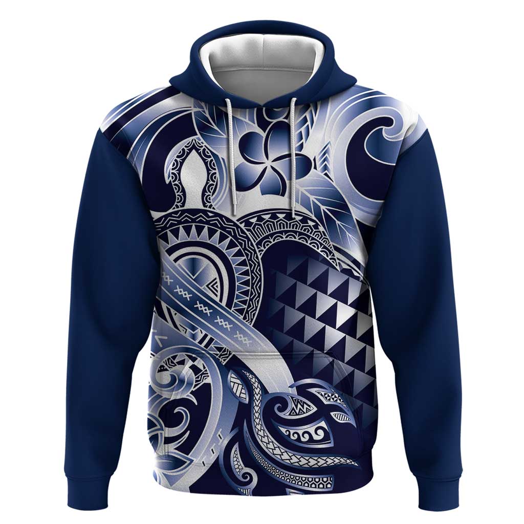 Aloha Blue Tribal Honu Tattoo Hoodie LT9 Pullover Hoodie Blue - Polynesian Pride