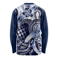 Aloha Blue Tribal Honu Tattoo Long Sleeve Shirt LT9 - Polynesian Pride