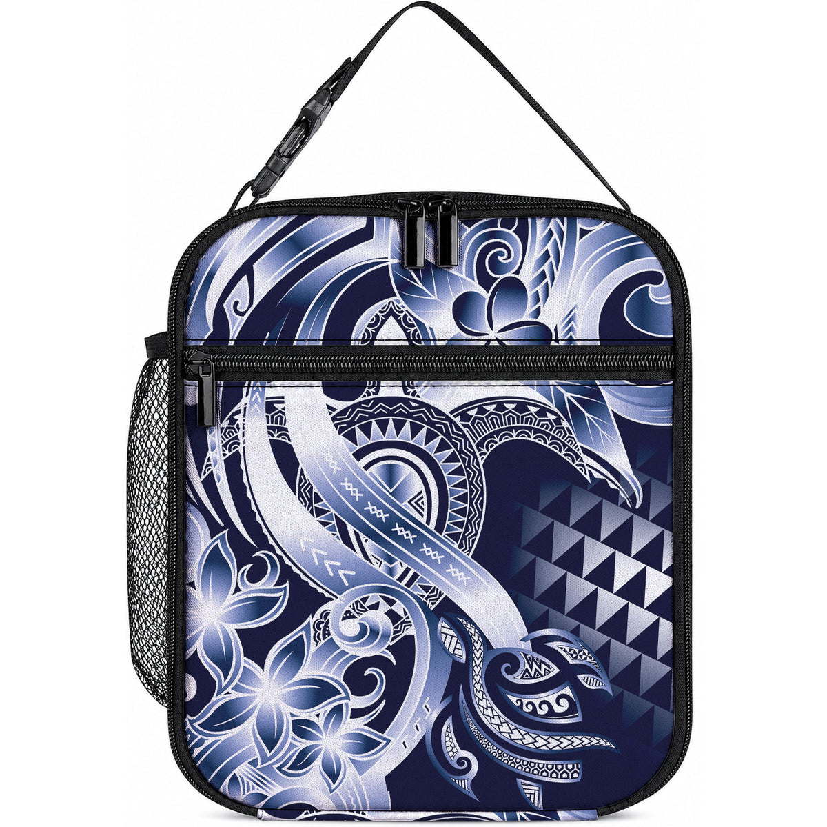 Aloha Blue Tribal Honu Tattoo Lunch Bag LT9 10.2 × 8.3 × 4.3 inch Blue - Polynesian Pride