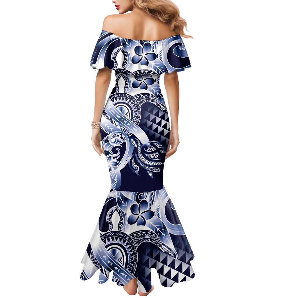 Aloha Blue Tribal Honu Tattoo Mermaid Dress LT9 - Polynesian Pride