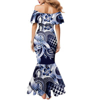 Aloha Blue Tribal Honu Tattoo Mermaid Dress LT9 - Polynesian Pride