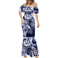 Aloha Blue Tribal Honu Tattoo Mermaid Dress LT9 - Polynesian Pride