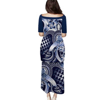 Aloha Blue Tribal Honu Tattoo Puletasi LT9 - Polynesian Pride