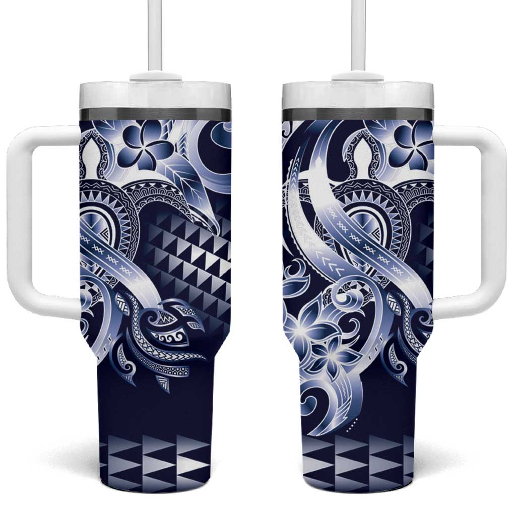 Aloha Blue Tribal Honu Tattoo Tumbler With Handle