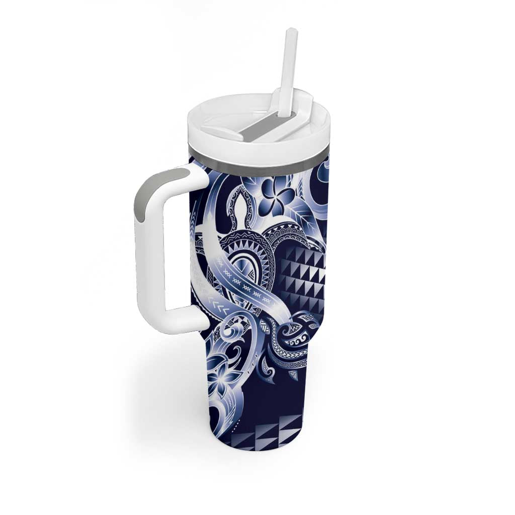 Aloha Blue Tribal Honu Tattoo Tumbler With Handle LT9 - Polynesian Pride