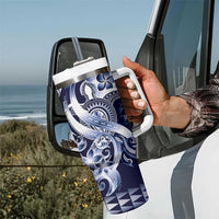 Aloha Blue Tribal Honu Tattoo Tumbler With Handle LT9 - Polynesian Pride
